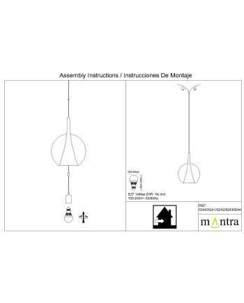 ELSA * COLGANTE CRISTAL BOLA - E27 - BRONCE + OPAL ( SIN BASE)